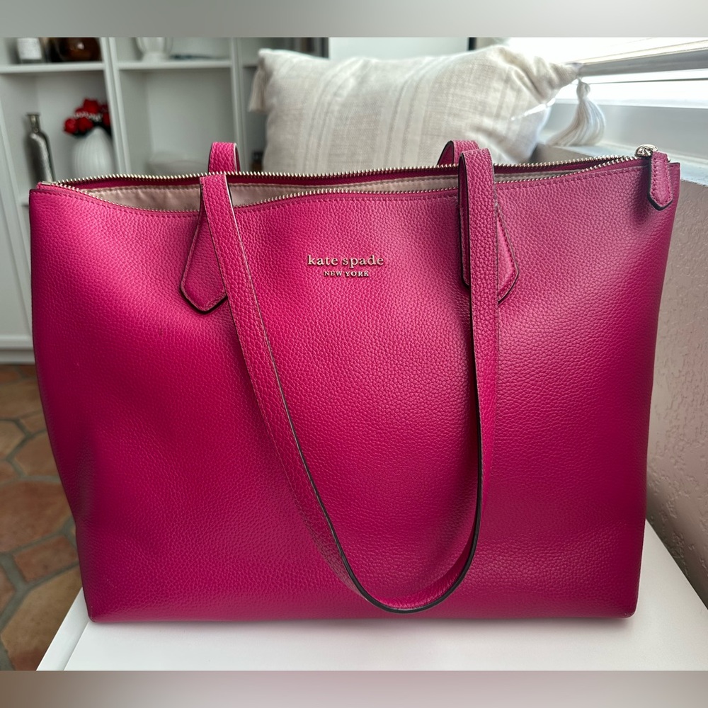 kate spade Fuchsia pebbled Leather Tote
